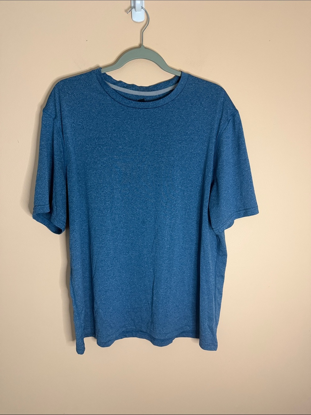 Hanes Men's Heathered Blue Crewneck Short Sleeve Tee